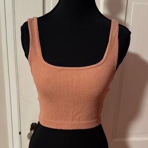 ZARA Knit Crop Tank Top Size M/L Orange